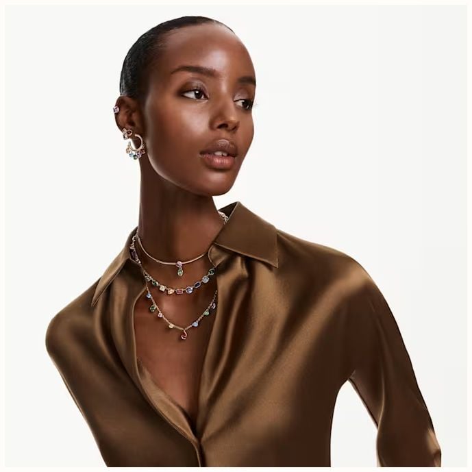 Swarovski Swarovski Imber Necklace, Mixed Cuts, Multicoloured, 18K Gold Finish 5753274 - alternate view 5