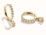 Thomas Sabo 18ct Gold Plated Classic Brilliant Cut Zirconia Hoop Earrings CR781-M01-14 - alternate view 4