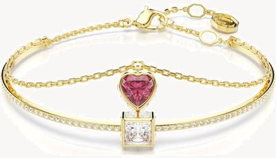 Swarovski Stilla Bangle Heart Red Crystal Gold-Tone Plated 5683835