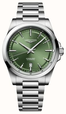 LONGINES Conquest Automatic (41mm) Sunray Green Dial / Stainless Steel Bracelet L38304026