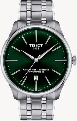 Tissot Chemin Des Tourelles | Powermatic 80 | Green Dial | Stainless Steel Bracelet T1394071109100