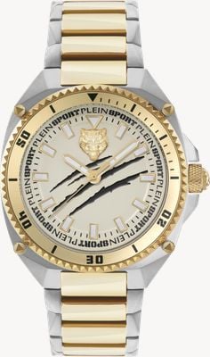 Plein Sport THUNDER FORCE 3-Hand (47mm) Champagne Dial / Two-Tone Stainless Steel Bracelet PS8BA0824