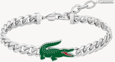 Lacoste ARTHOR Stainless Steel Link Bracelet With Crocodile Charm 2040226