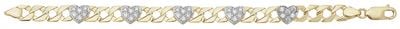 Treasure House Women's 9ct Yellow Gold Hearts Bracelet BR595/07