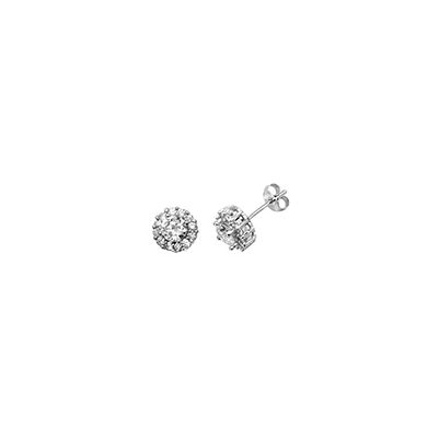James Moore TH G51035 Silver CZ Halo Studs Jewellery