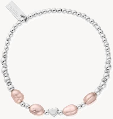 ChloBo 'With Love' Pink Pearl Bracelet - 925 Sterling Silver SBFRPP