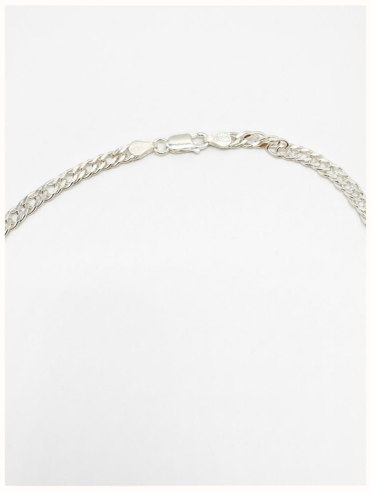 Silver Double Curb Lobster Clasp Chain 26" G1018/26 - alternate view 3