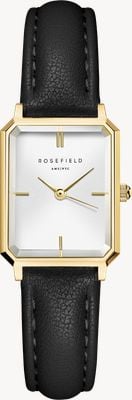 Rosefield Octagon XS (19.5mm) White Dial / Black Leather Strap OWBLG-O84