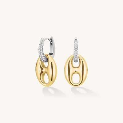 Rosefield Jewellery Ladies Coffee Bean Crystal Duotone Earrings JECCD-J1049