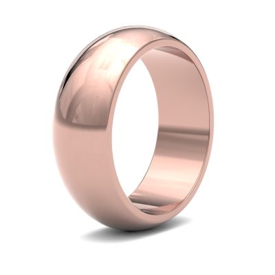 James Moore Wedding Rings | 9ct Rose Gold | 7mm | Heavy | D-Shape | AG_7LHD-9R