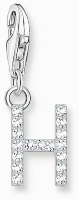 Thomas Sabo Charm Pendant Letter H With White Stones Sterling Silver 1947-051-14