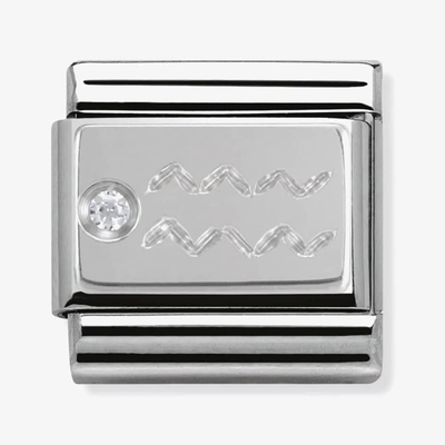 Nomination Classic Aquarius Cubic Zirconia Sterling Silver Charm 330302/11