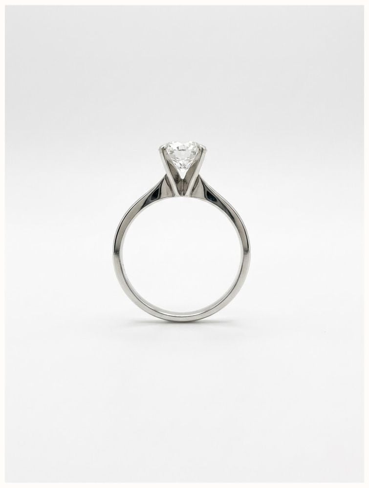 Platinum 1.00ct Rbc Diamond E Si2 Xxx N 4 Claw Plat Mount J11854 - alternate view 3