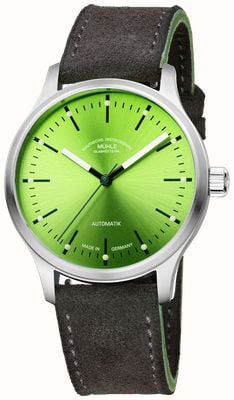 Mühle Glashütte Panova Lime Automatic (40mm) Lime Green Sunray Dial / Anthracite-Coloured Suede Strap M1-40-76-1-LBV-I