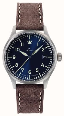 Laco Stuttgart PRO Automatic (37mm) Blue Sunray Dial / Vintage Brown Leather Strap 862141-FPA-37-U-E-X-A-E-U-B-A-U-R