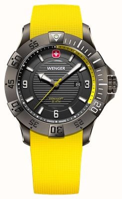 Wenger Seaforce Quartz (43mm) Black Dial / Yellow Silicone Strap 01.0641.145