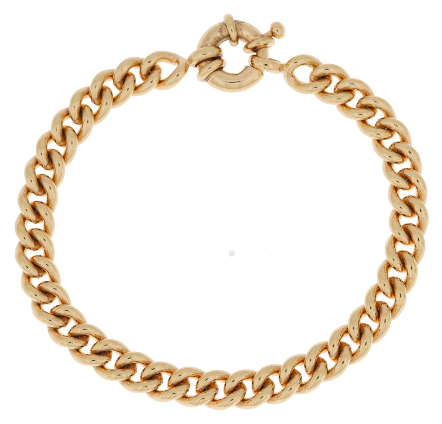 Burren Jewellery B0726 18k Gold Plated Medium Round Curb