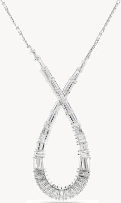 Swarovski Hyperbola Pendant Necklace Mixed Cuts Infinity White Crystals Rhodium Plated 5679438