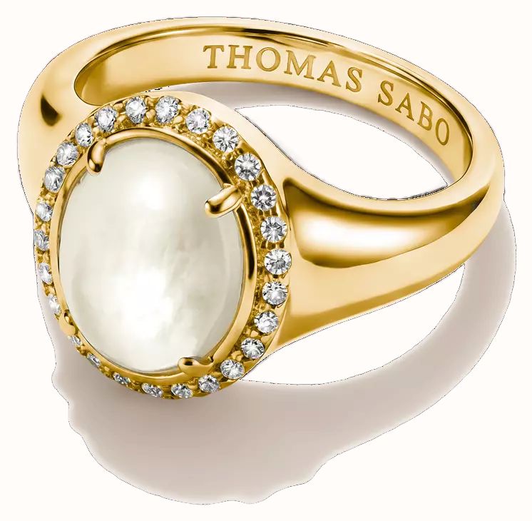 Thomas Sabo Halo ring with mother-of-pearl and white zirconia - 56 TR2542-M01-14-56 - alternate view 2