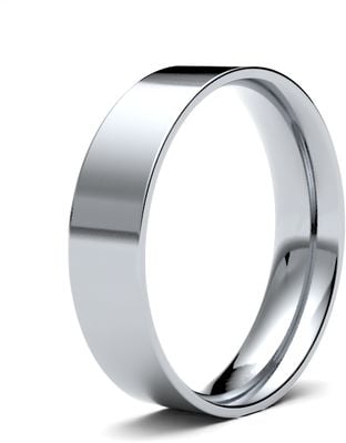 James Moore Wedding Rings | 9ct White Gold | 5mm | Light | Flat Court | AG_5LLE-9W