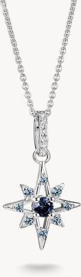 Thomas Sabo star sterling silver necklace with blue and white stones KE2394-166-1-L50