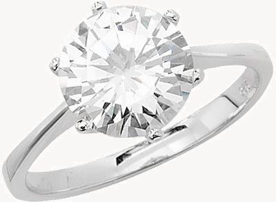 Treasure House Sterling Silver Ladies Solitaire Ring (Size L) G7195/L