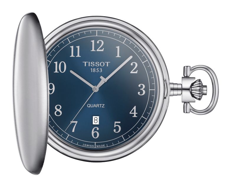 Tissot T8624101904200 Savonnette Quartz Blue Dial Pocket Watch