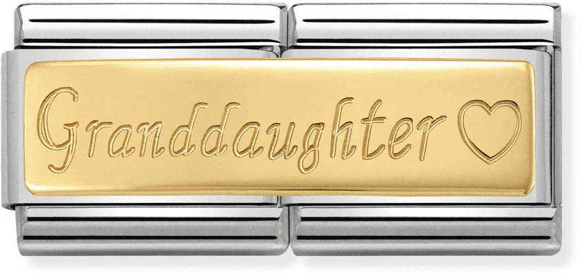 Nomination Classic Granddaughter 18ct Gold & Steel Charm 030710/15