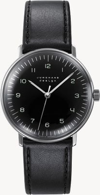 Junghans Max Bill Handaufzug Black Dial Black Strap Sapphire Crystal 27/3702.02
