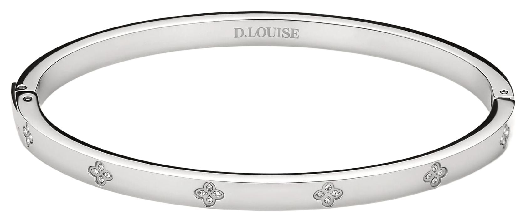 D.LOUISE YBB-026-01 Clover Silver Bangle Slim SS ~(S/M Jewellery