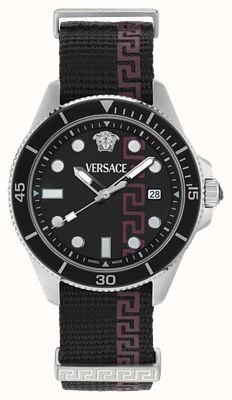 Versace GRECA FORCE Quartz (42mm) Black Dial / Black NATO Strap VE5J00126