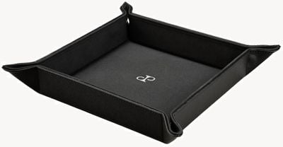 WOLF Philipp Snap Valet Tray - Black Leather 190208