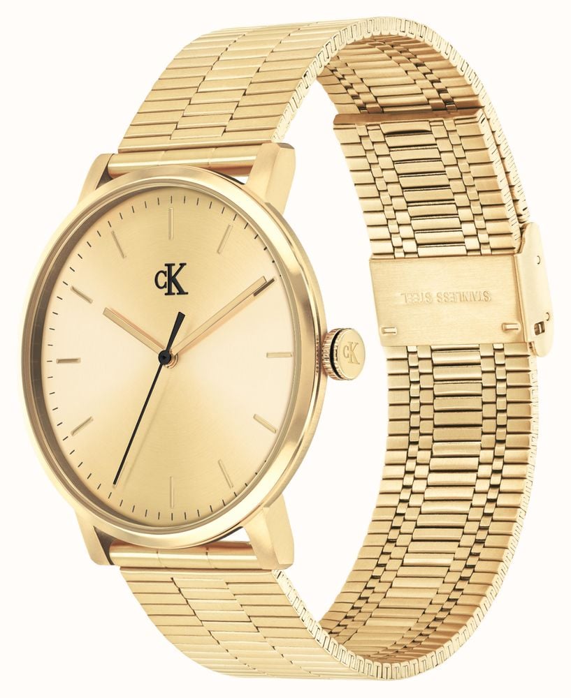 Calvin Klein CK Real Quartz (40mm) Gold Dial / Gold PVD Stainless Steel Bracelet 25200599 - alternate view 2