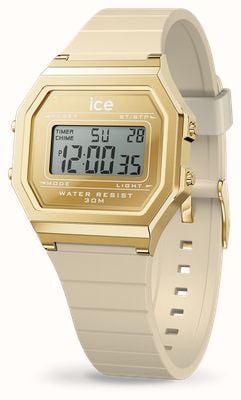 Ice-Watch ICE Digit Retro Metal Almond Skin (32mm) Gold Digital Dial / Beige Silicone Strap 022732