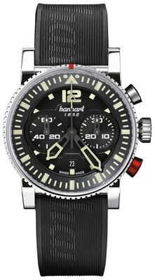 Hanhart PRIMUS Pilot Automatic Chronograph (44mm) Black Dial / Black Rubber Strap - M 740.210-1020