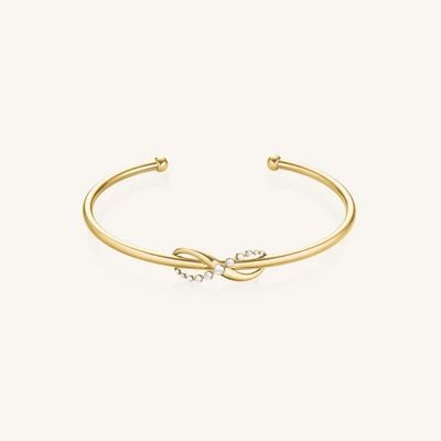 Rosefield Jewellery Infinity Gold Plated White Stone Bangle JBIBG-J1314