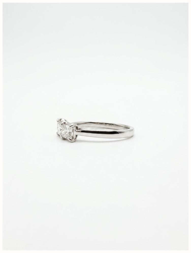 Princess Natural Diamond 18ct White Gold Trilogy Ring JM1372 - alternate view 2