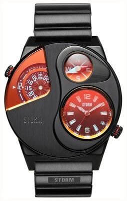 STORM Navitrek Slate Red (45mm) Slate and Red Dial / Black Stainless Steel Bracelet Watch 47541/SL/R