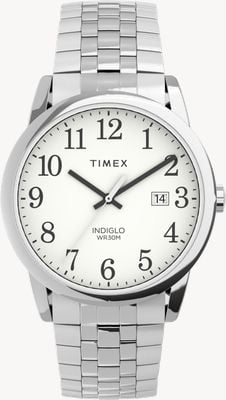 Timex Easy Reader INDIGLO (38mm) White Dial / Stainless Steel Expandable Bracelet TW2V40000