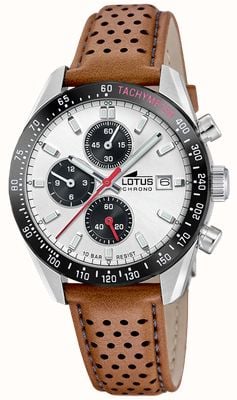 Lotus Sport Chronograph (39.5mm) White Dial / Brown Leather Strap L18995/1