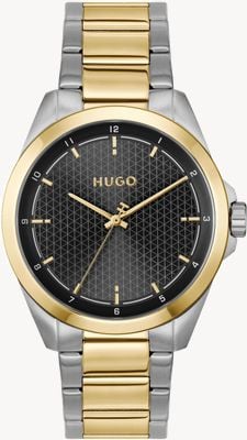 HUGO #SEAM Three-Hand Quartz (42.5mm) Black Dial / Two-Tone Stainless Steel Bracelet 1530452