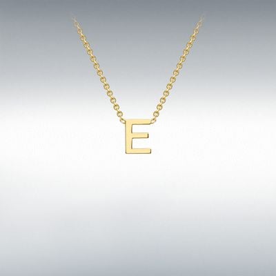 IBB 9ct Yellow Gold Fine Initial Necklace E 1.19.0154