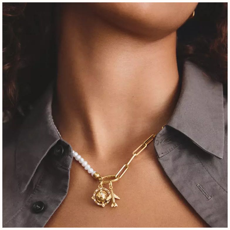 Thomas Sabo Thomas Sabo Charming Connect 18ct Gold Plated Globe Charm CC1348-M01-14 - alternate view 3