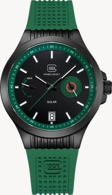 GLOCK Precision Cartridge Solar (42mm) Black Dial / Green RTF Silicone Strap GW-19-4-22