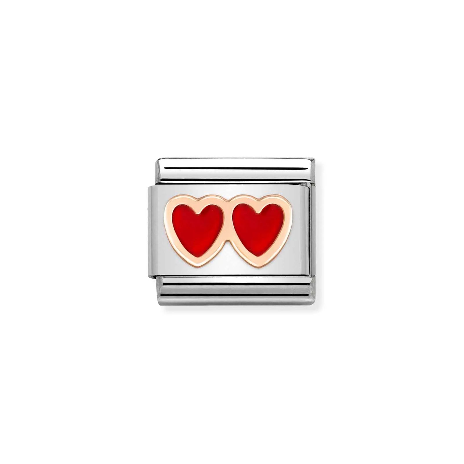 Nomination 430202/13 Classic Double Heart 9ct Rose Gold & Jewellery