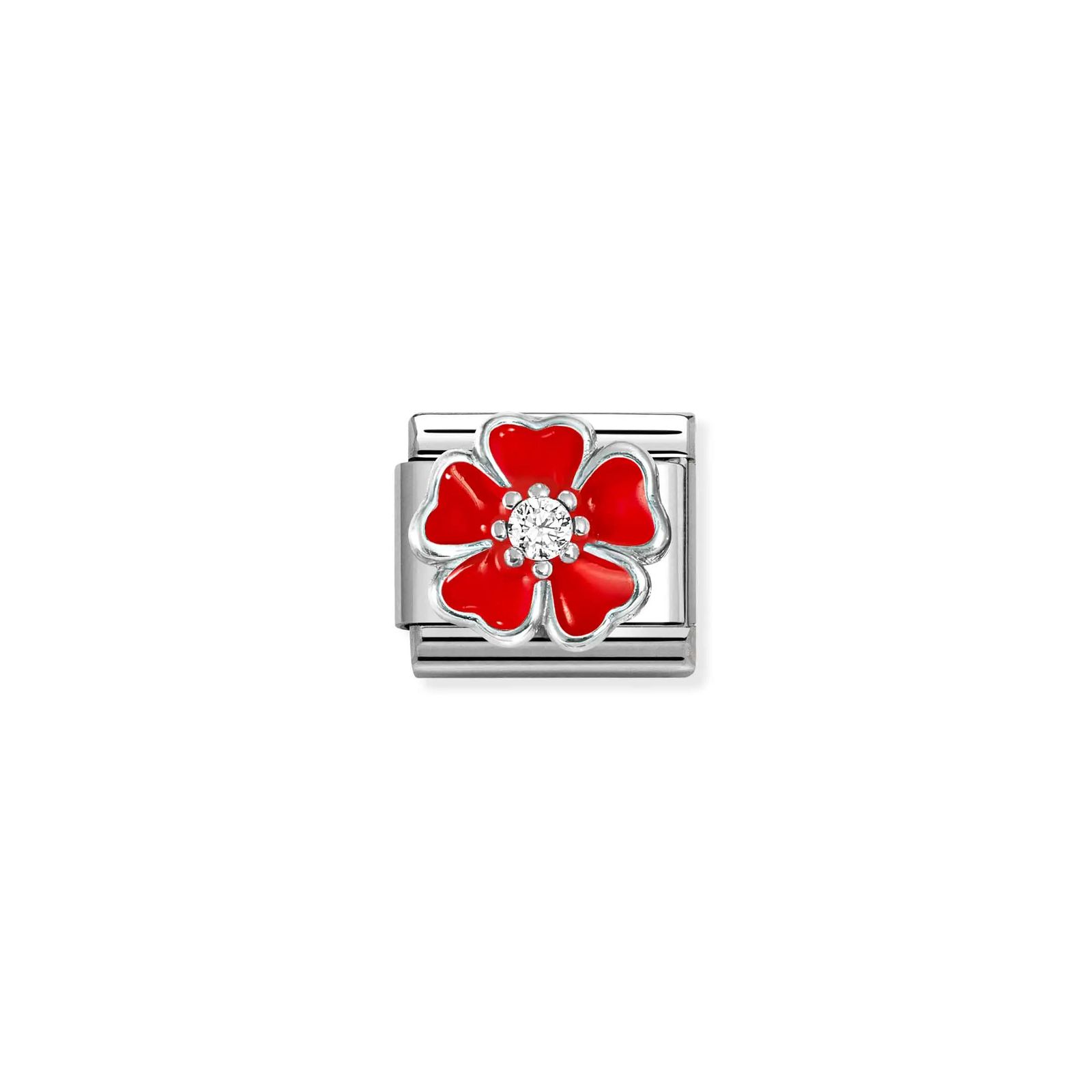 Nomination 330321/20 Classic - Red Enamel Flower Charm with Jewellery