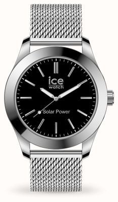 Ice-Watch Steel Solar (40.5mm) Black Dial / Stainless Steel Mesh Bracelet 023795