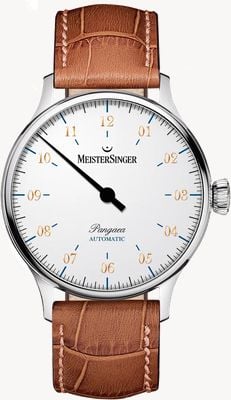 MeisterSinger Pangaea Automatic (40mm) White Dial / Brown Leather Strap PM9901G