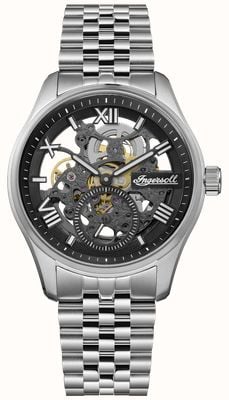 Ingersoll THE MAVERICK Automatic Small-Seconds (40mm) Black Skeleton Dial / Stainless Steel Bracelet I17403
