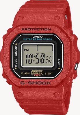 Casio G-SHOCK Nano DW-5600 Finger-Watch (20mm) Digital Dial / Red Bio-Based Resin Band DWN-5600-4ER